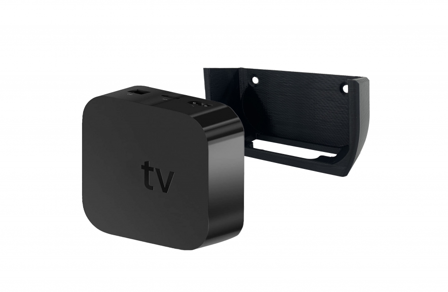 Wandhalterung kompatibel mit Apple TV 4 / 4K - inklusive Schraubenset - einfache Installation schwarz