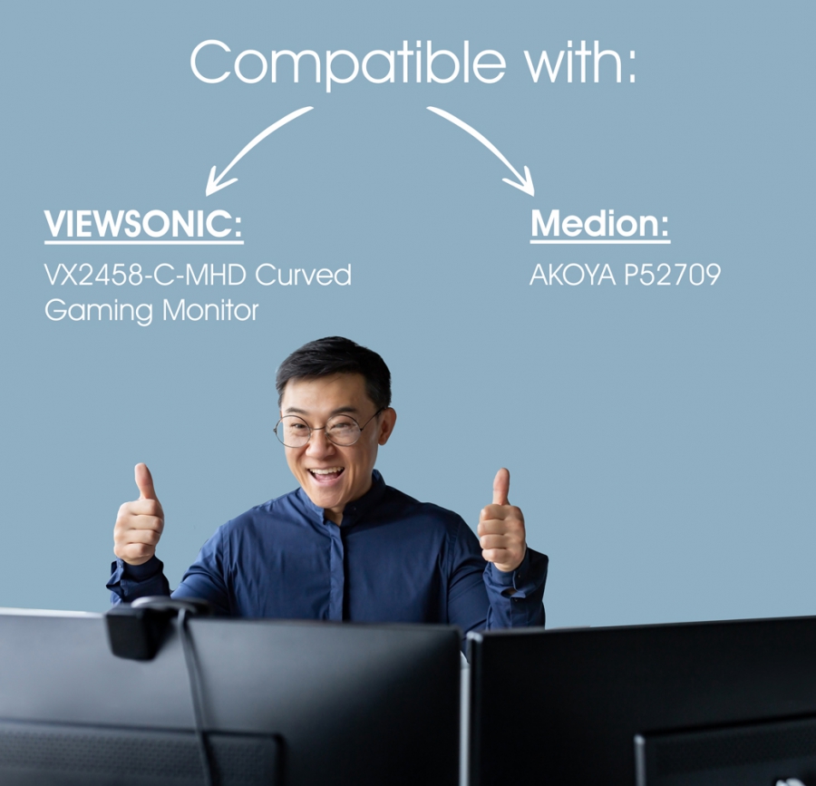 VESA adapter compatible with Viewsonic VX2458 & Medion AKOYA P52709 monitor - 75x75mm