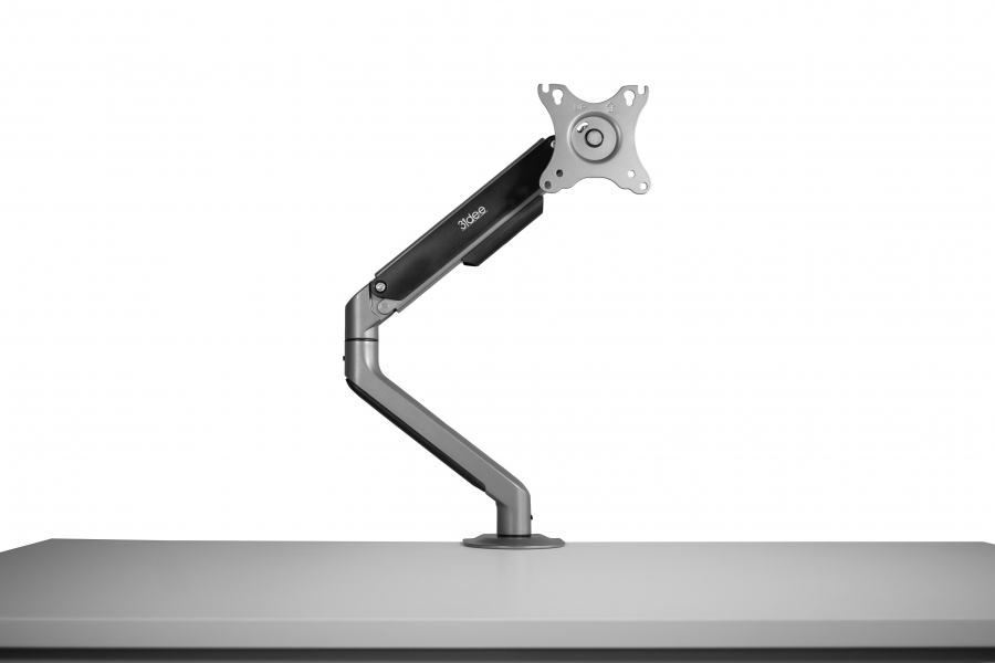 3IDEE Flexi-Lite single monitor arm for 17-32 inch monitors, 1 monitor, up to 9kg, ergonomic, height adjustable, VESA 75x75/100x100, modern and timeless design - Space Grey